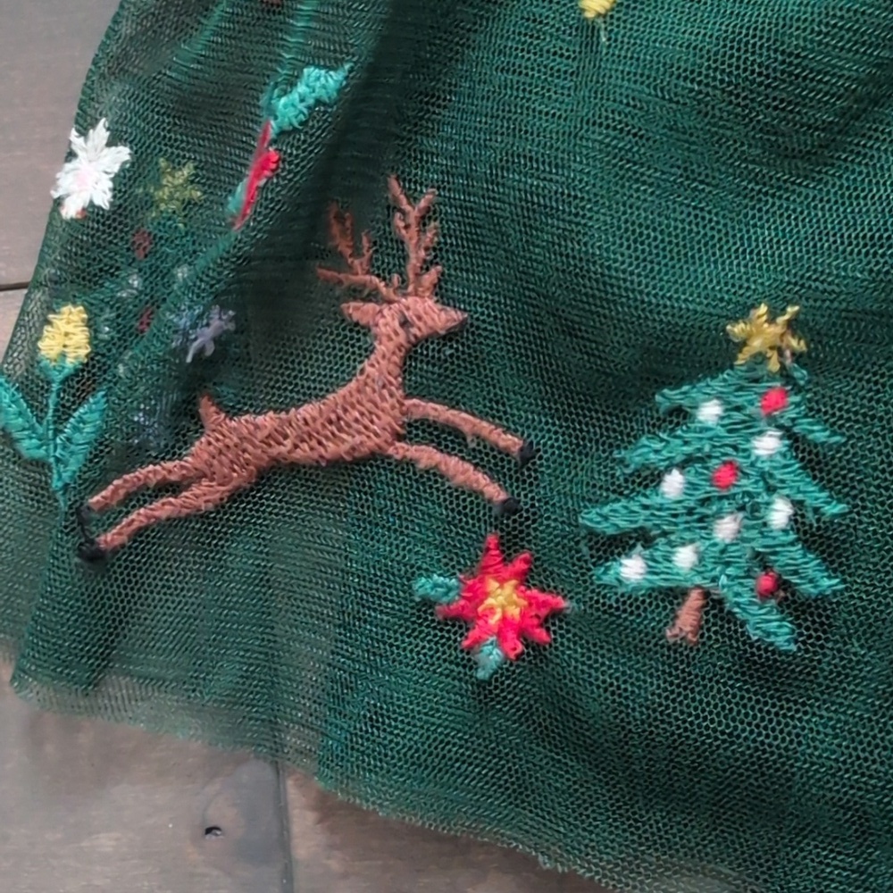 Hanna Andersson 3T Holiday Reindeer Embroidered Dress - Picture 5 of 8